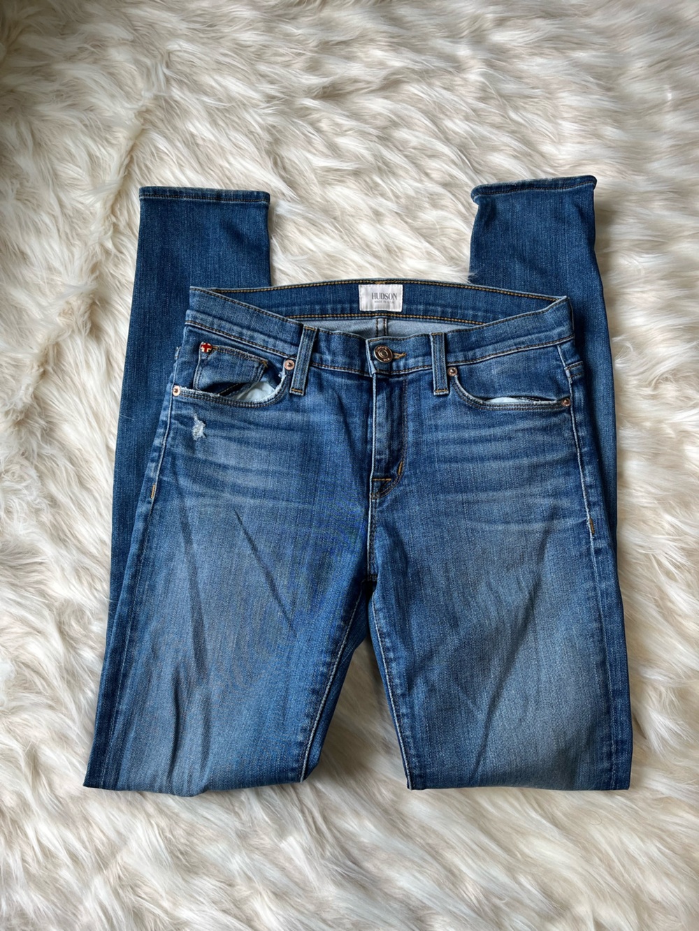 Hudson Nico Jeans Women's 26x30 Mid Rise Super Skinny Medium Wash - Picture 3 of 6